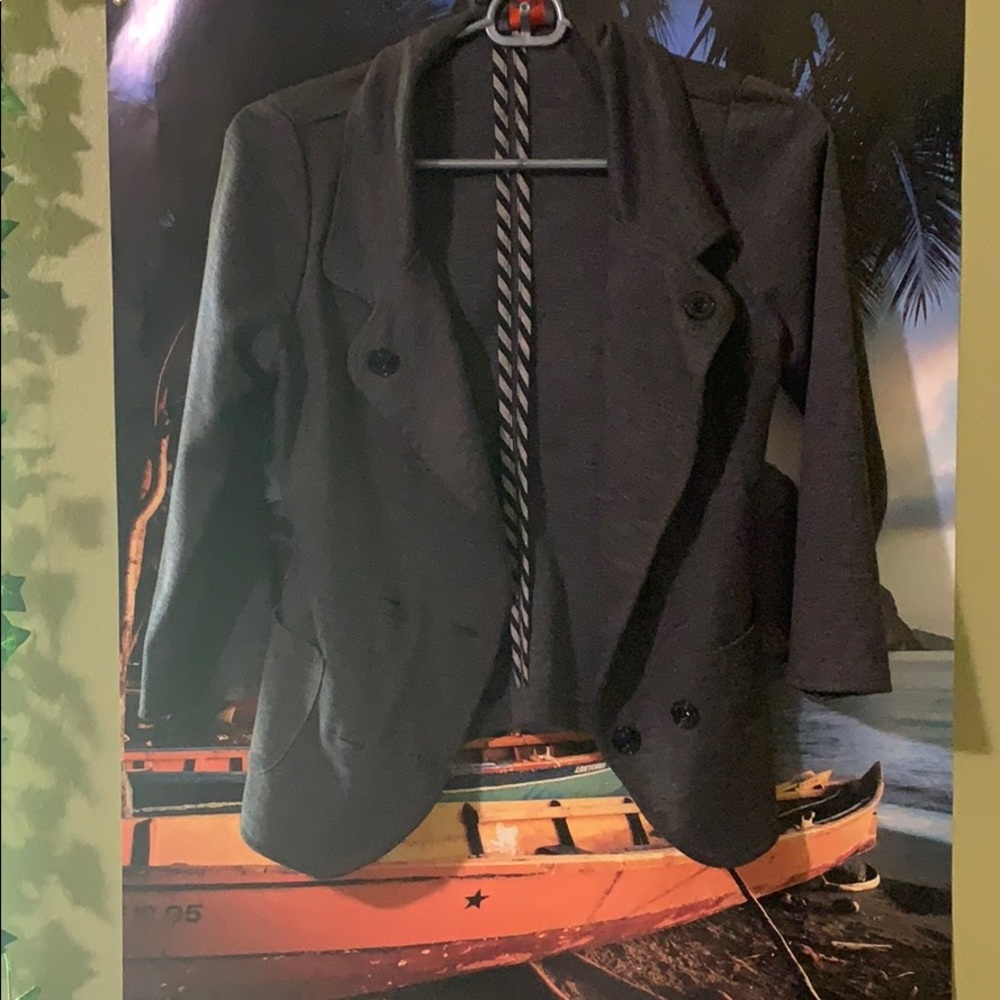 G by Guess 3/4 Sleeve Gray Blazer